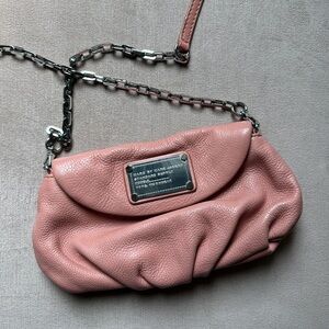 Marc by Marc Jacobs Pink Leather Silver Chain Cross Body Bag